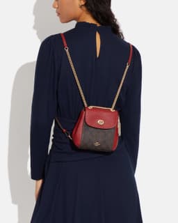 Coach Convertible Mini Backpack In Signature Canvas thumbnail 4