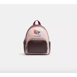 COACH Mini Court Backpack In Colorblock With Ski Speed Graphic thumbnail 1