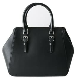 Michael Kors Charlotte Large Top Zip Satchel Black Crossbody Pebbled Leather thumbnail 2