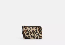 COACH Corner Zip Wristlet With Leopard Print thumbnail 1