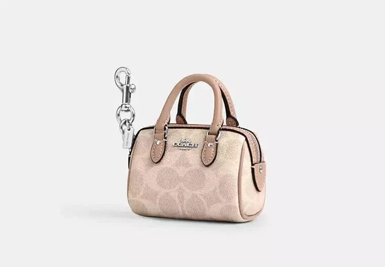 COACH Rowan MINI BAG CHARM Signature Canvas 