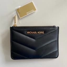 MICHAEL KORS Black Card Holder with Gold Accents thumbnail 1