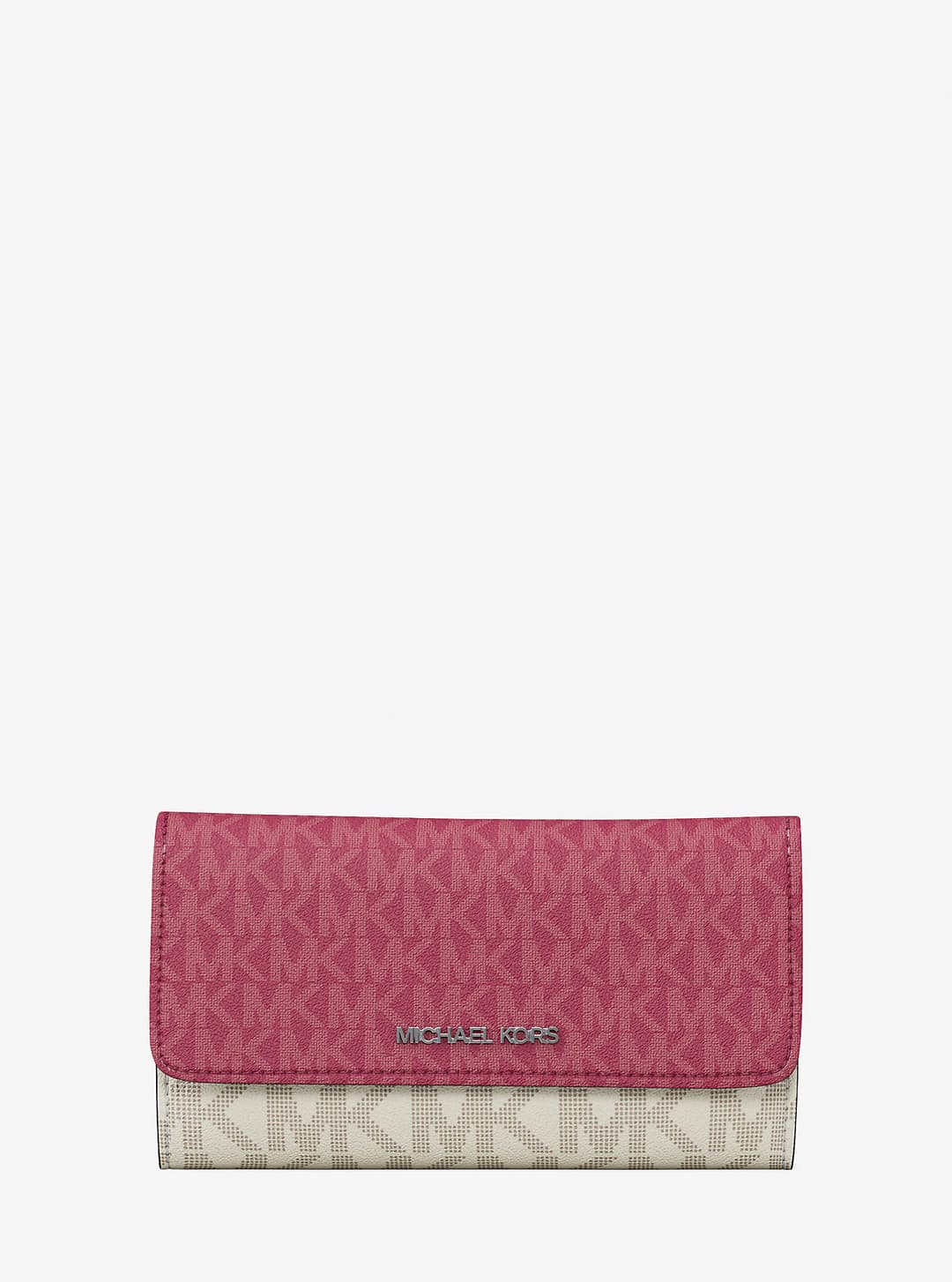 Michael Kors Jet Set Travel Signature Logo Tri-Fold Wallet