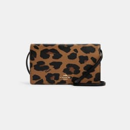 Coach Anna Foldover Crossbody Clutch With Leopard Print thumbnail 1