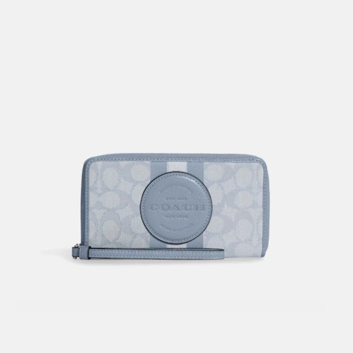 Coach Dempsey Large Phone Wallet In Signature Jacquard With Stripe
