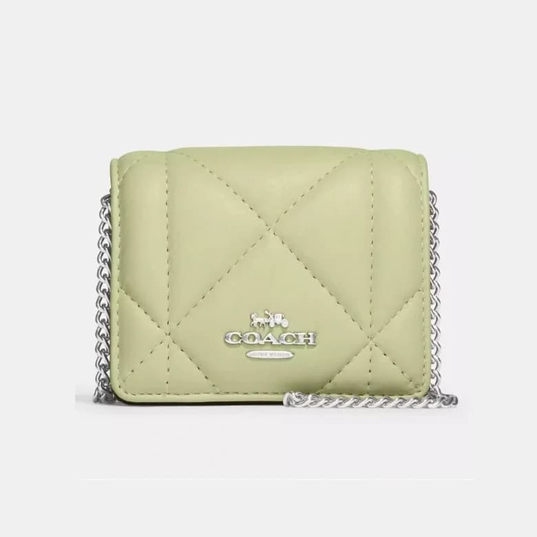 Coach Mini Wallet On A Chain With Puffy Diamond Quilting